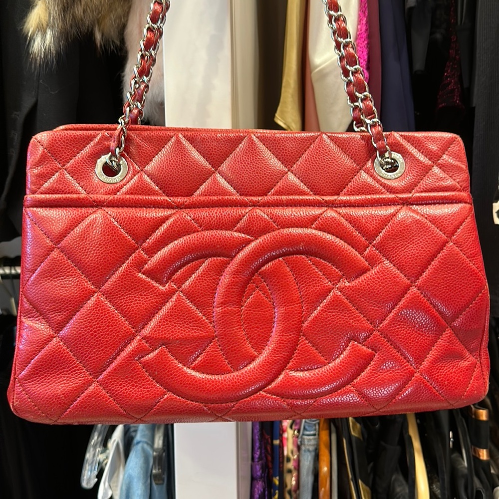 Perfect Holiday gift. Chanel Red Hobo Bag Circa 2012 Carl Lagerfeld Collection
